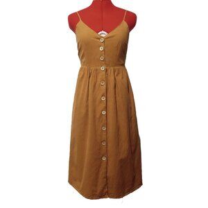 Rusty Orange Button Front Summer Maxi Dress